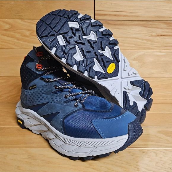 Hoka One One Anacapa Mid GTX Size 10 Blue Gore-Tex Vibram Hiking Boot Shoe - Picture 3 of 11